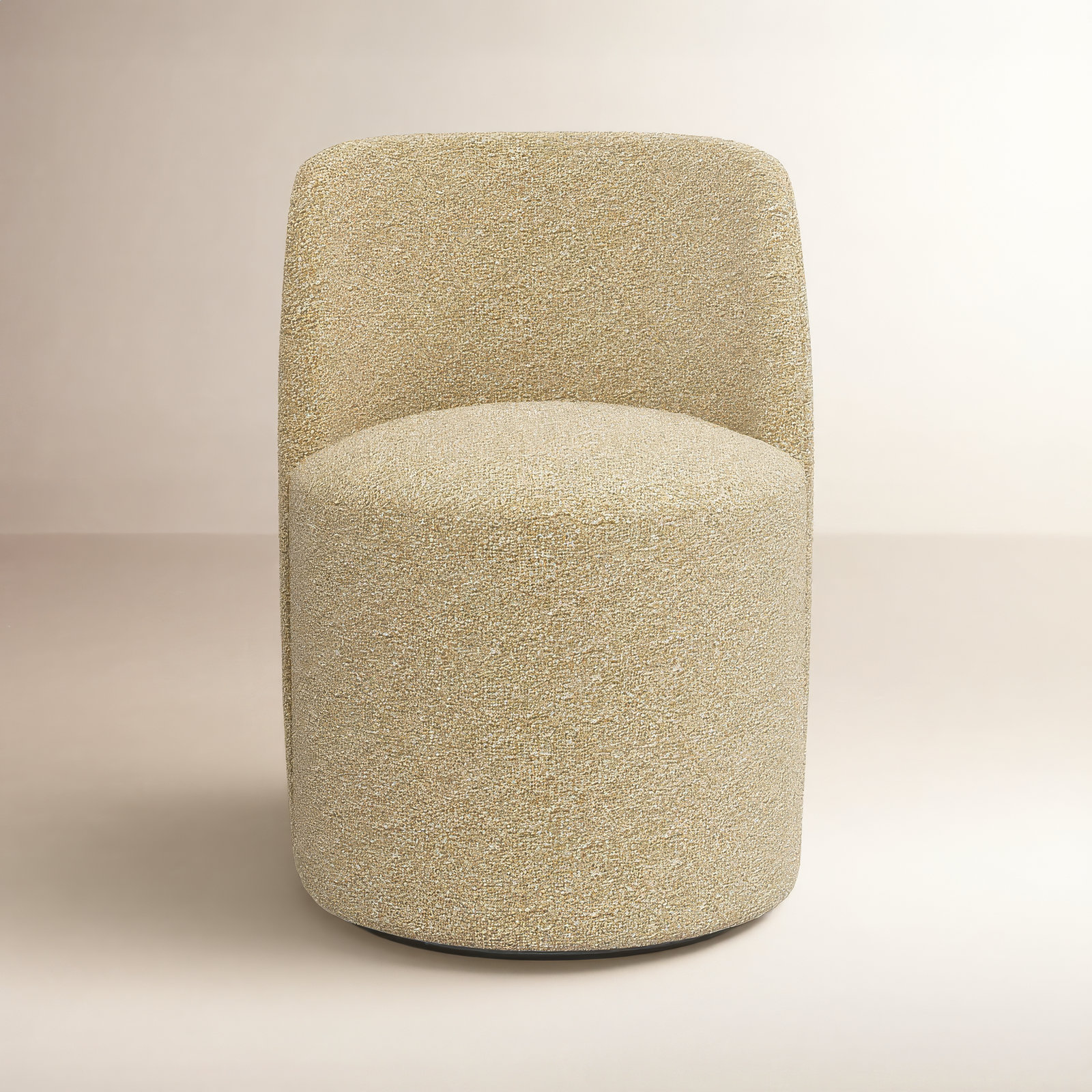 Begonia Swivel Dining Chair, Classic Buff Boucle