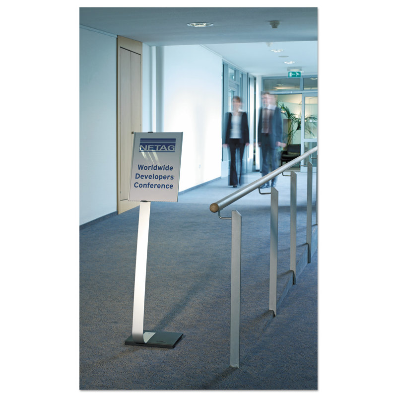 Info Sign Duo Floor Stand, Tabloid-Size Inserts