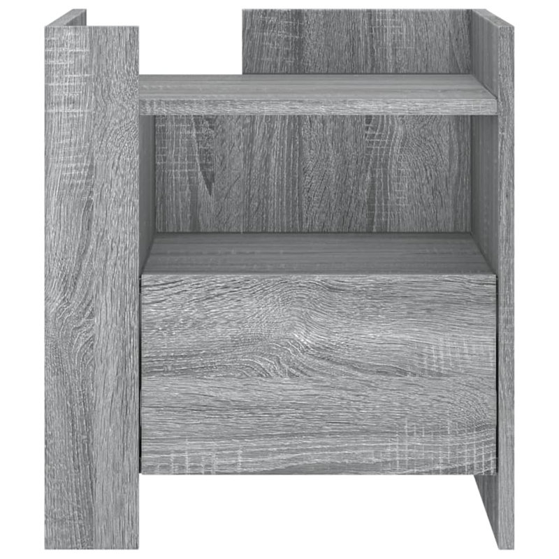 Anagrace 45cm W Manufactured Wood Bedside Table, Grey Sonoma