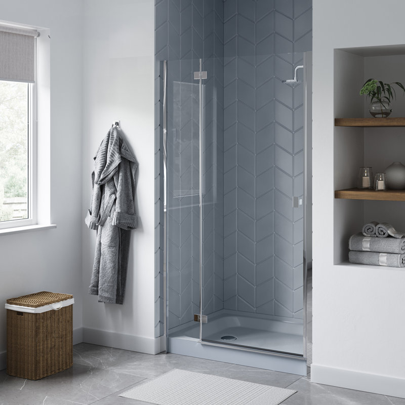 Receveur de douche Voltaire 48 po x 36 po, seuil unique, vidange à gauche, gris, Gris, Gauche