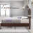 Solid Wood Bed Frame with Upholstered Headboard, Modern Design, No Box Spring Needed-1108145655-1108145654