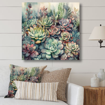 Haidan Green Red Cactus Scenery I - Cactus Large Wall Art