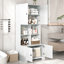 Wide Bathroom Storage - 4 Doors White Metal Handles And Ample Space Cabinet Material For Stability