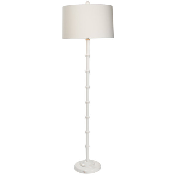 Vecchio Tall Floor Lamp, Distressed White, White