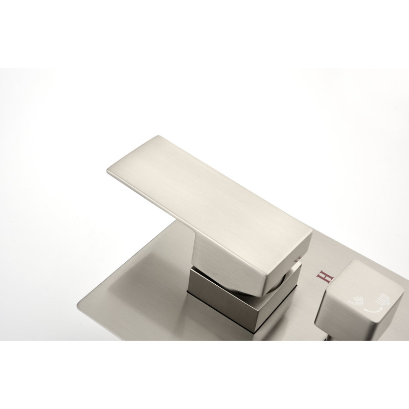 Two - Function Solid Brass Shower Diverter Valve With 2 Entrances And Balanced Filter, Rough In Handle Outlets 1/2 Standard Thread