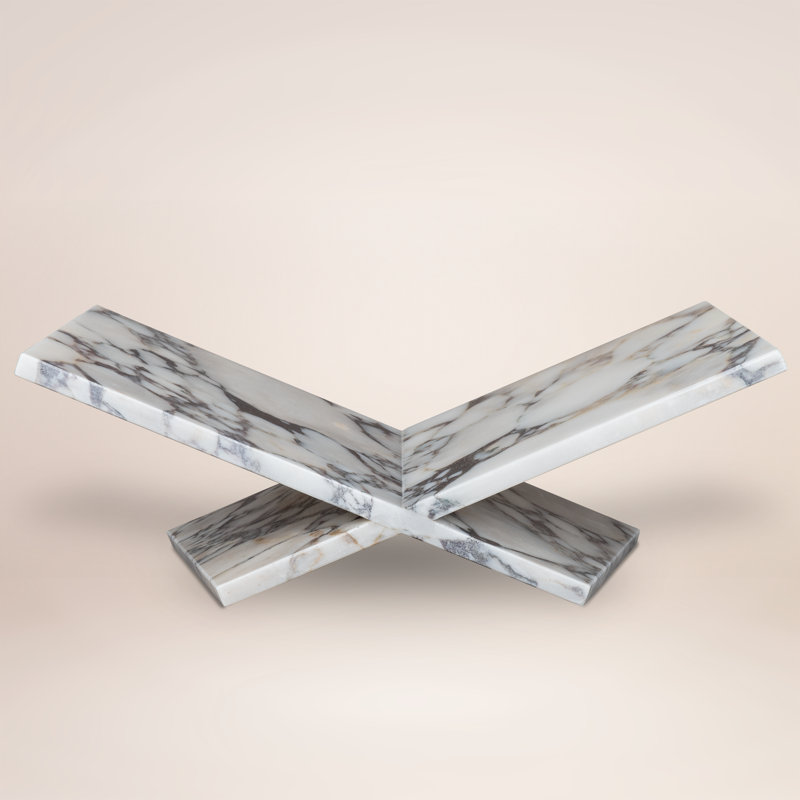 Black Marquina Marble TableTop Book Stand, Ivory