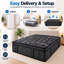 Matelas hybride extra ferme de 35,5 cm (14 po) livré dans une boîte, avec ressorts ensachés individuellement, isolation des mouvements, soutien des bords et soulagement des points de pression, noir mat-1691522581
