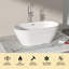 59" Freestanding Soaking Roll Top Acrylic Bathtub with Pop-up Drain White Bath Tub with Overflow Hole Timeless Charm Unmatched Comfort