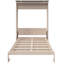 Grand lit escamotable avec lumières DEL, canapé-lit convertible peu encombrant, beige