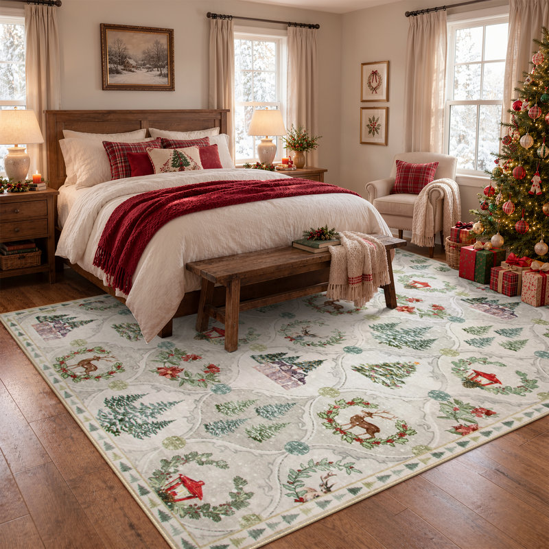 Tapis de Noël Laraven, Rectangulaire 8 pi x 10 pi