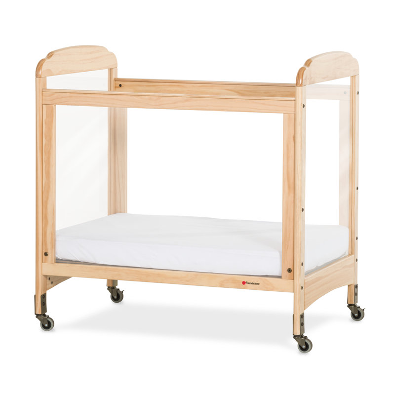 Serenity Compact Fixed-Side Clearview Crib, 4 Panel