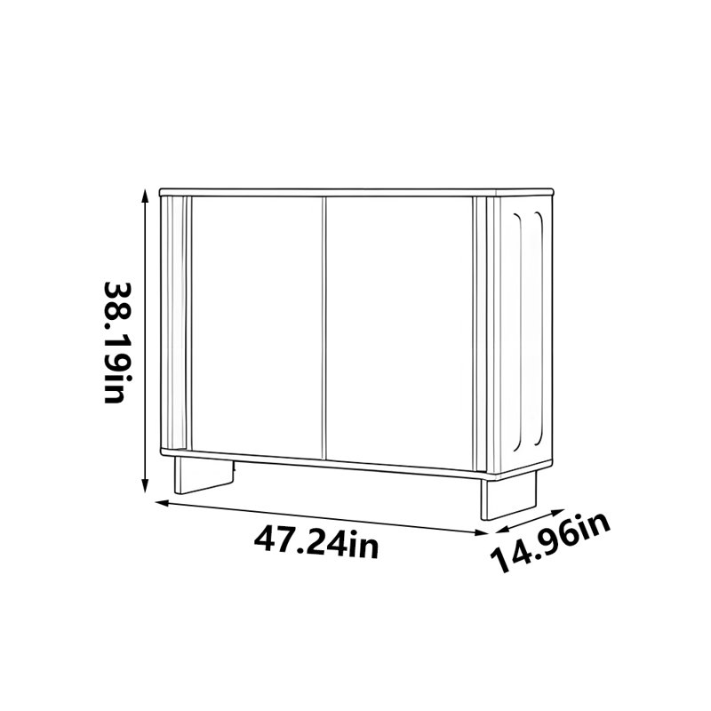 Armoire à chaussures de style américain, H 38,19 po x l 47,24 po x P 14,96 po, Vert