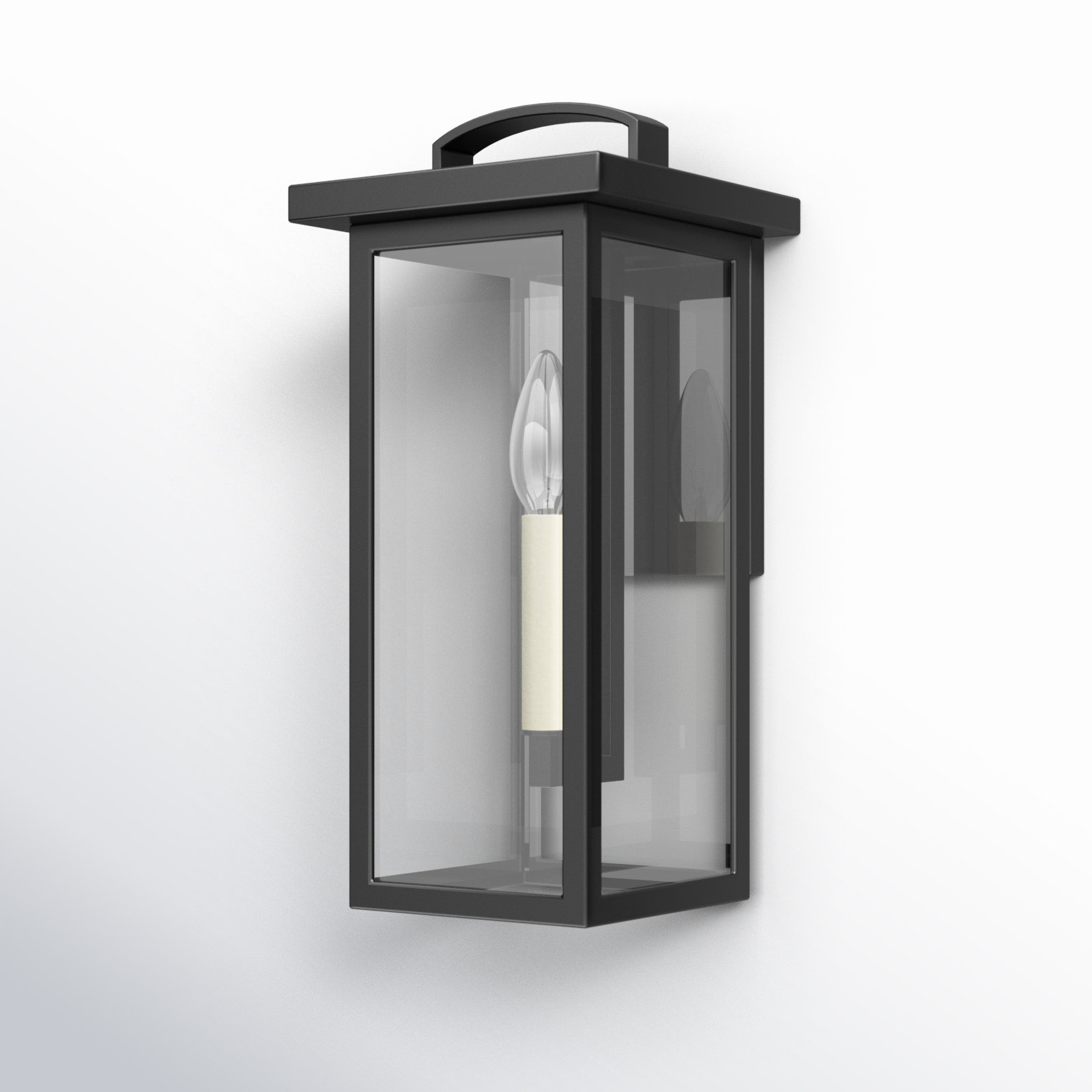 Brookstead Single Light Outdoor Wall Light, Textured Black, 14" H x 6.5" W x 6.5" D