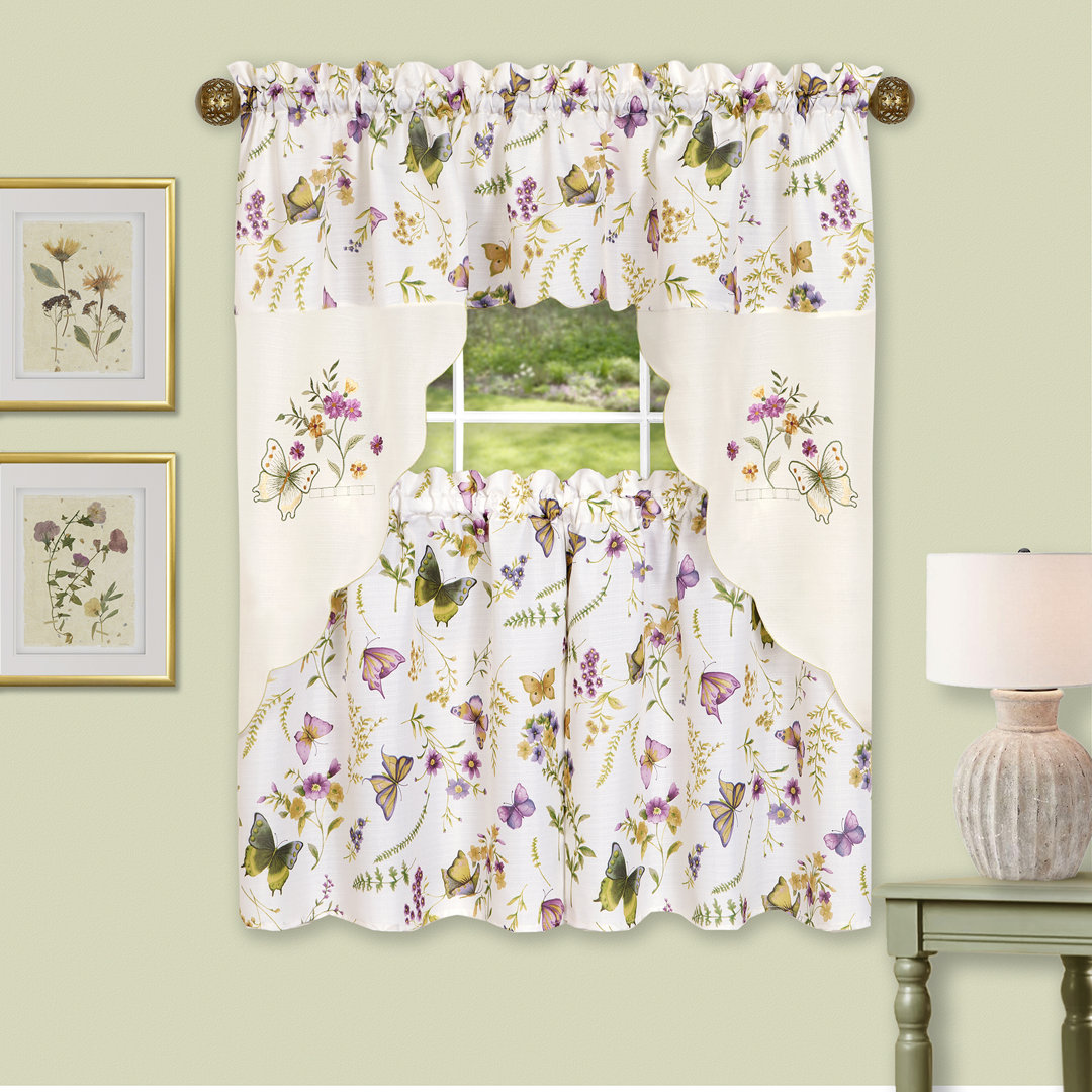 Molina Floral Swag 58" Kitchen Curtain Rosalind Wheeler 