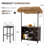 Outdoor Tiki Bar Set, Wicker Patio Bar w/2 Stools, Storage Shelf for Backyard Poolside Garden-700489598