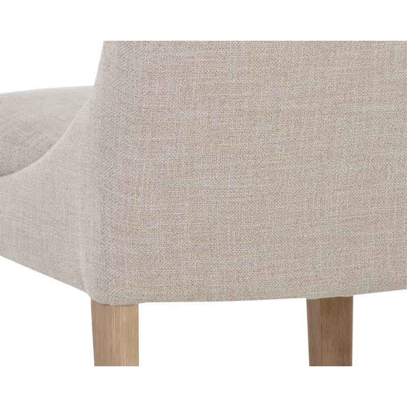Chaise parsons rembourrée en tissu de 19,75 po de hauteur en taupe Kevyon