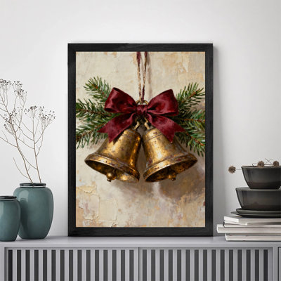 Horloge de Noël rétro encadrée noire