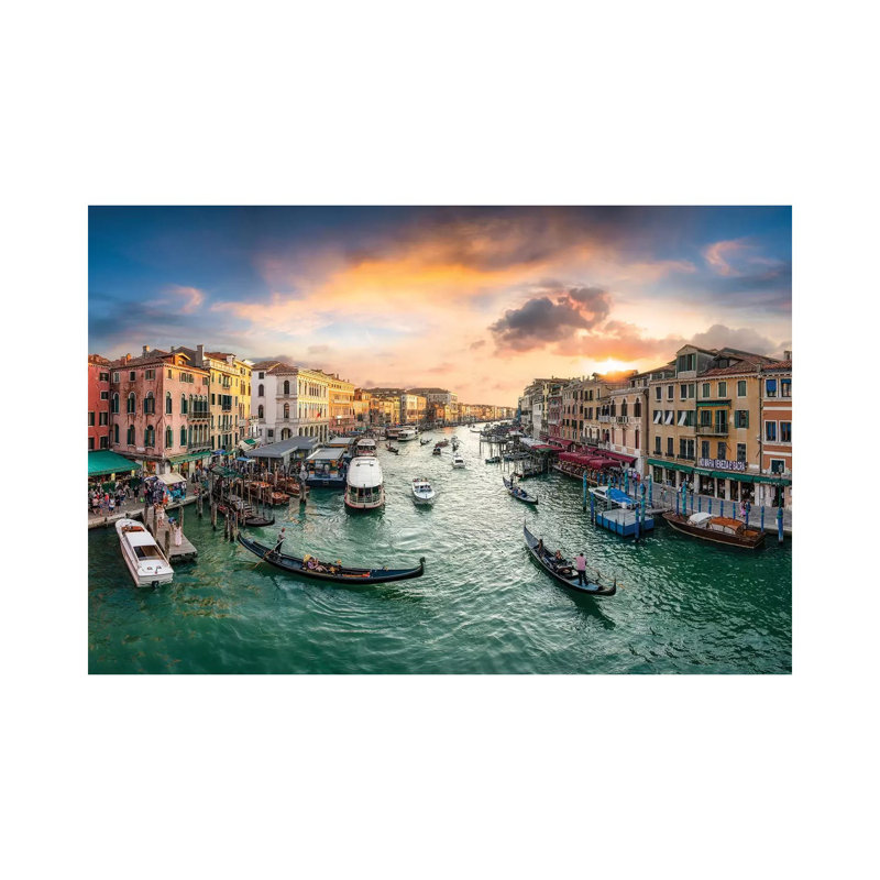 Grand Canal At Sunset by Jan Becke - Wrapped Canvas Gallery-Wrapped Canvas Giclée, 66.04 cm H x 45.72 cm W