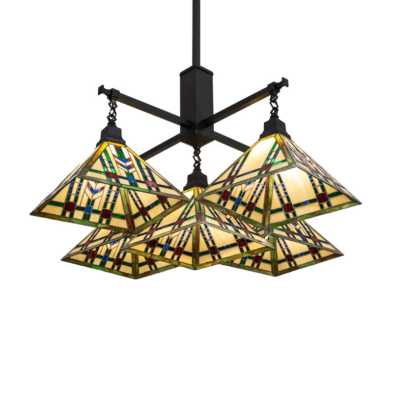 Lustre carré à 5 lumières 38 po Automn
