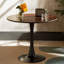 Table ronde en noyer, table de salle à manger moderne, table de salle à manger, plateau en panneau de fibres à densité moyenne et base tulipe en acier, table de cuisine, table basse Mid-Century