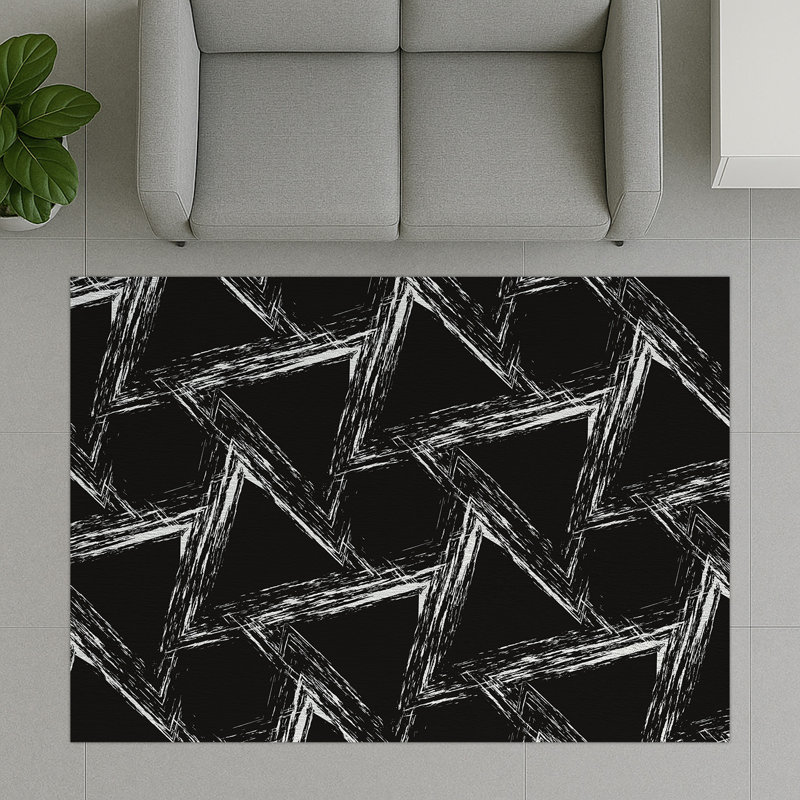 Geometric Area Rug, Runner 70 x 140 cm