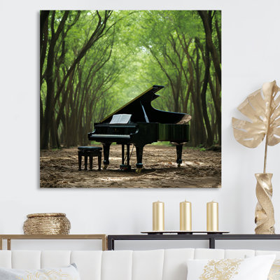 «Black Piano Forest Melody - Fruits», art mural