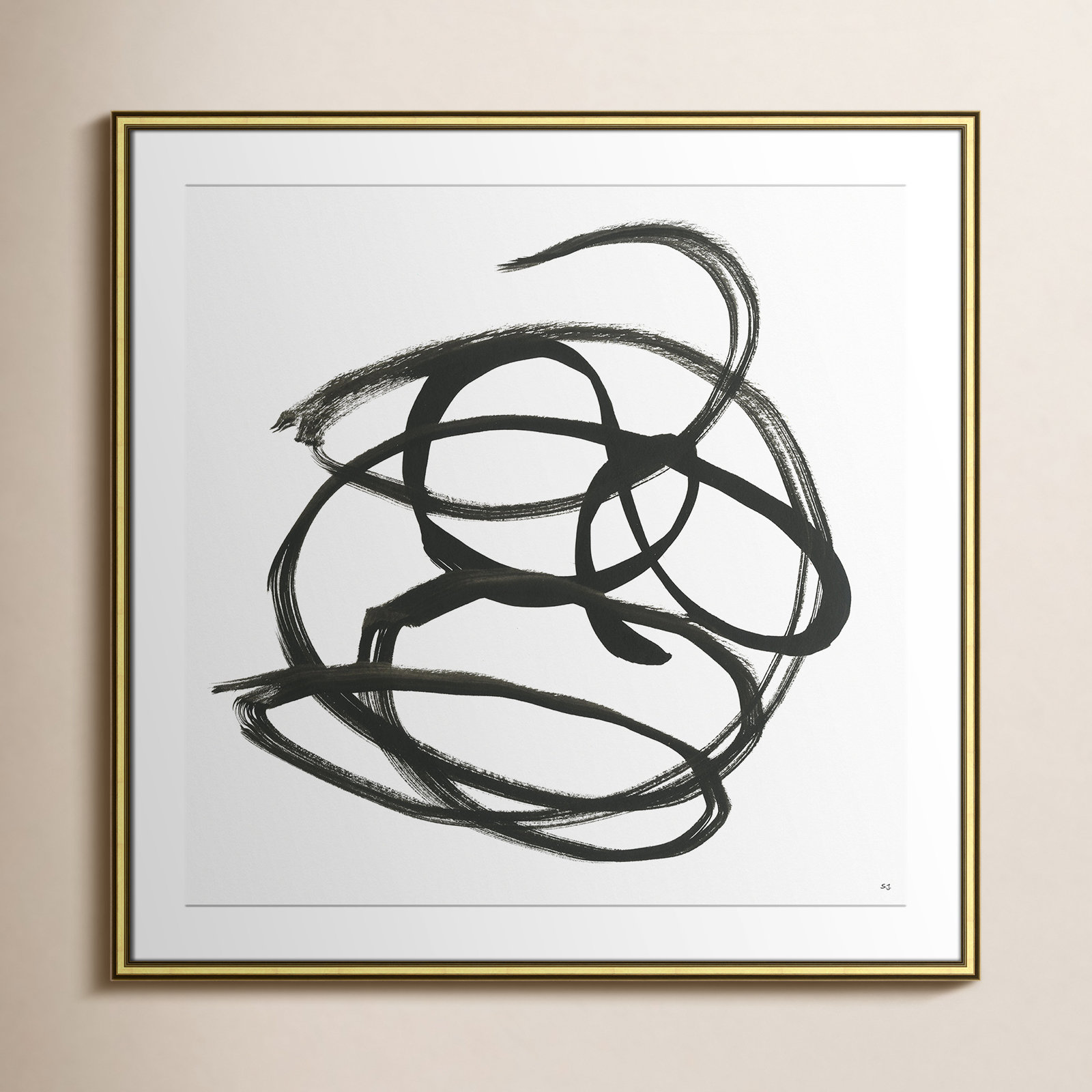 Along The Path I by Susan Jill, Gold, 28.75" H x 28.75" W x 0.88" D