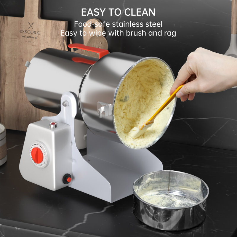 700g Electric Grain Mill Commercial Spice Grinder, High Speed Stainless Superfine Pulverizer