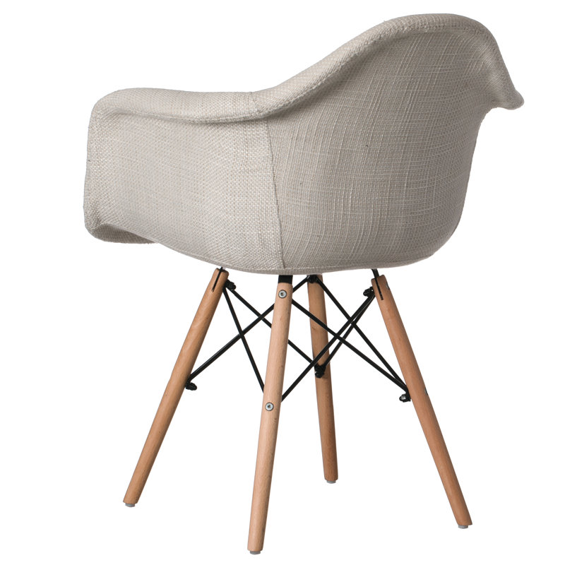 Dearbhl 16'' H Fabric Upholstered Beech Armchair, White, 1