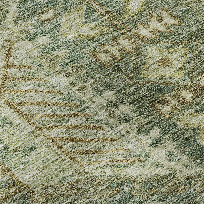 Tapis oriental lavable à la machine de qualité supérieure Mayfield AMF2356, Fougère, 3 pi x 5 pi