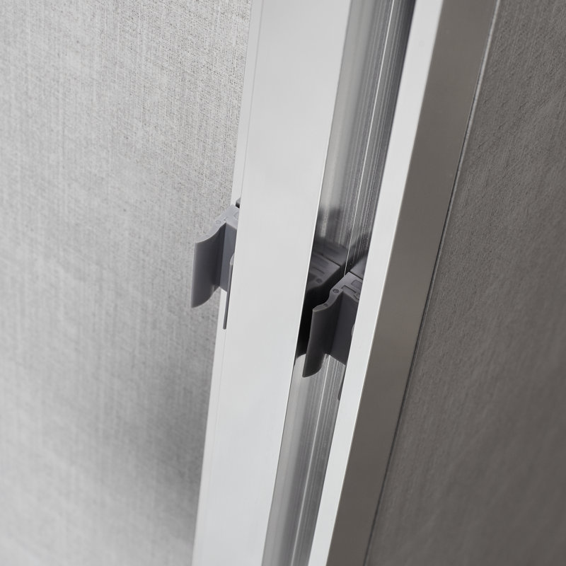  Mara 44 - 48 x 78 "Porte de douche coulissante sans cadre 3/8" en verre trempé transparent, Chrome poli