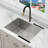 KBFmore Single Bowl Tight Radius Stainless Steel Kitchen Sink, 4 Pcs Sink Gadgets-89710317-89710313