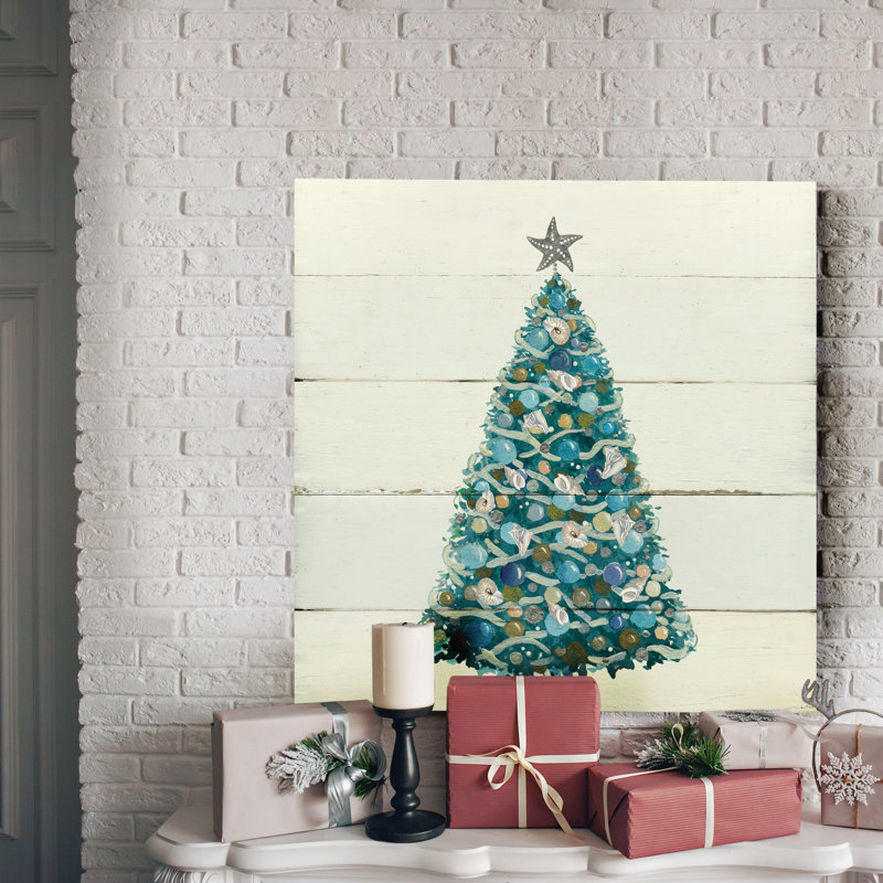 Coquillage de Noël - reproduction sur toile tendue, H 16 po x l 16 po x P 1 po