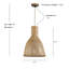 Luminaire suspendu en rotin Wabi-Sabi 1 lumière Allman