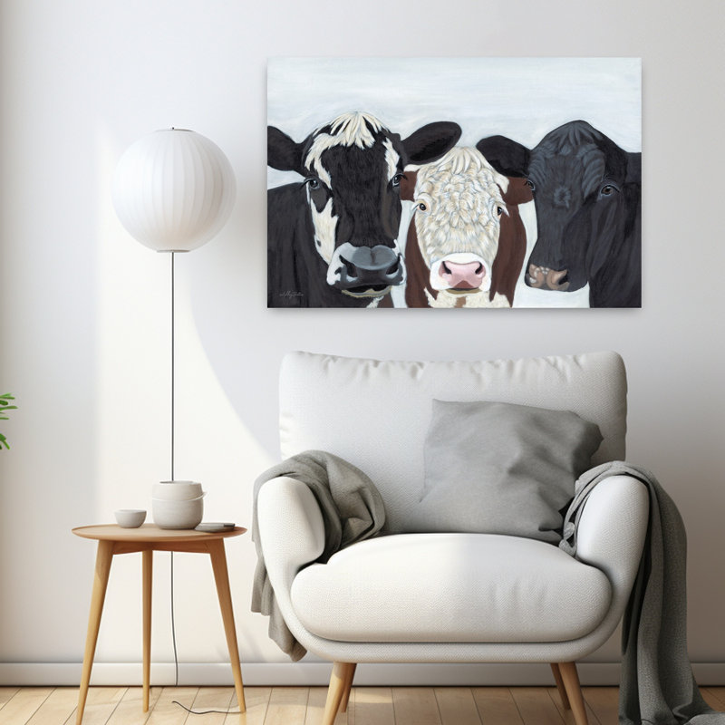 Portrait de vache contemporain, H 24 po x l 36 po
