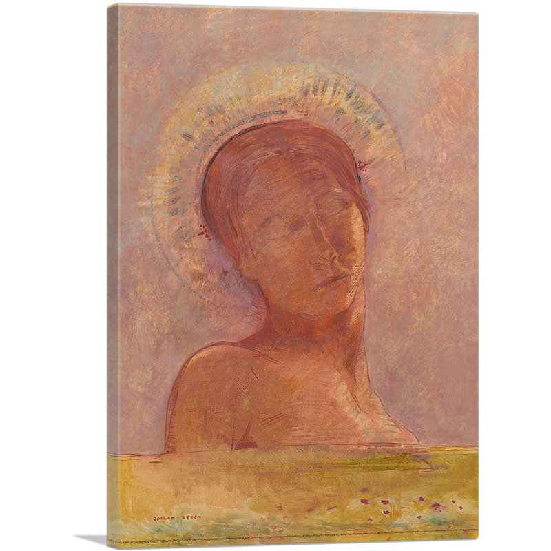 «Fermé les yeux 1889» par Odilon Redon, reproduction d'art sur toile tendue, H 26 po x l 18 po x 1,5 po