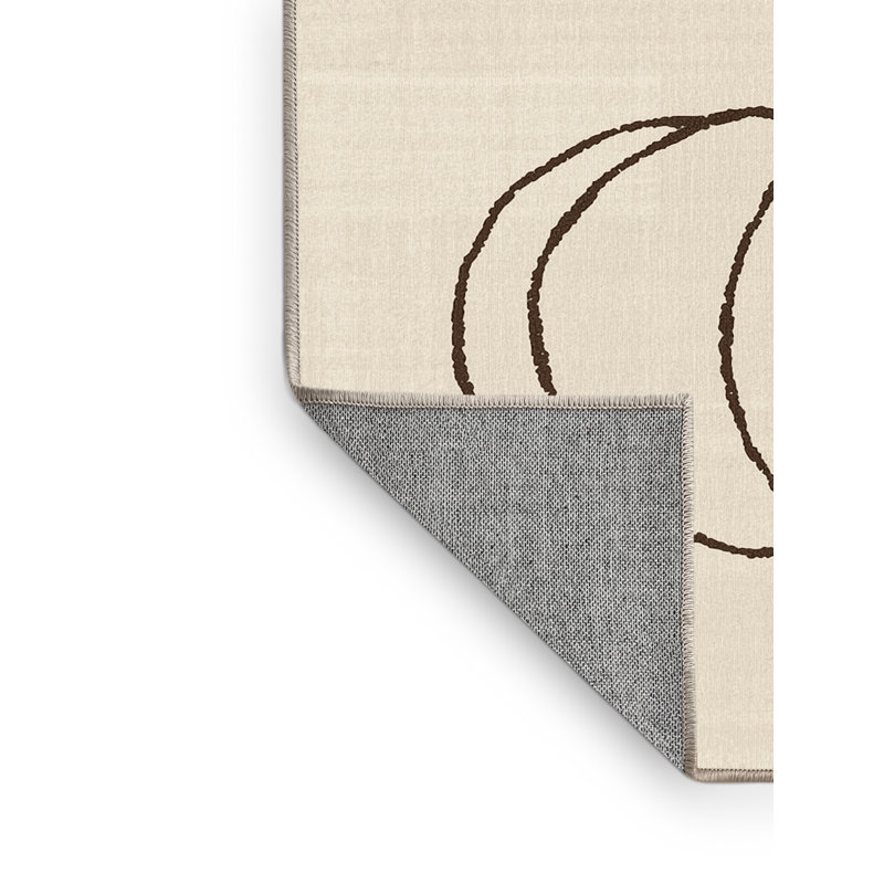 Machine Washable Hartsdale Thanksgiving Modern & Contemporary Abstract Rug in Beige – Beige Binding, 2x4