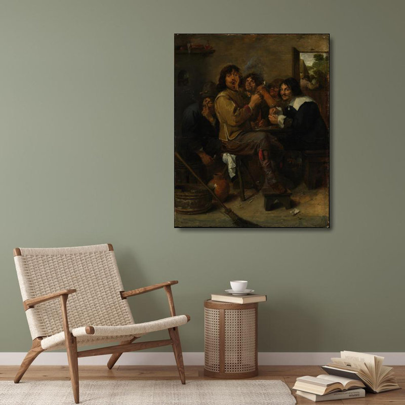 «The Smokers» par Adriaen Brouwer - Art mural sur toile tendue avec châssis, H 40 po x l 28 po