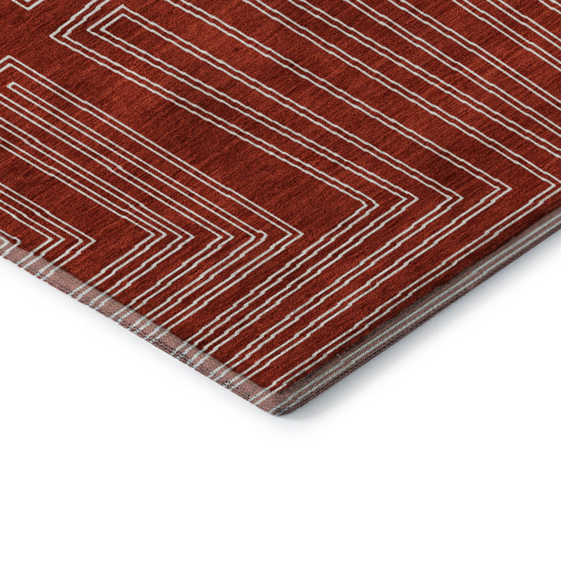 Premium Machine Washable Harrietstown AMF1045 Geometric Rug, Runner 2'3" x 7'6"