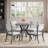 Cairo 2-Person Solid Wood Dining Table Set with Upholstered Chairs & Curved Legs-129020346
