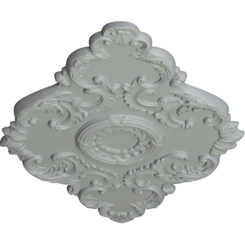 Primed White Polyurethane Piedmont Ceiling Medallion, 37" x 26"