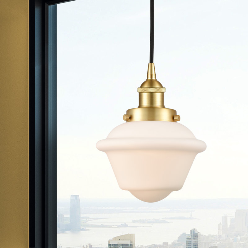 Luminaire suspendu 1 lumière Calliope, Blanc, Or satiné