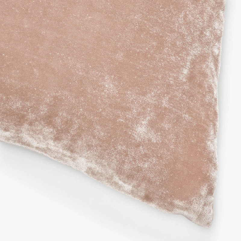 Silk Velvet Pillows Square Pillow Cover & Insert, Blush