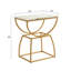 Norman Wyatt Home - Loren - Table d'appoint elliptique - Finition en métal or marbre blanc
