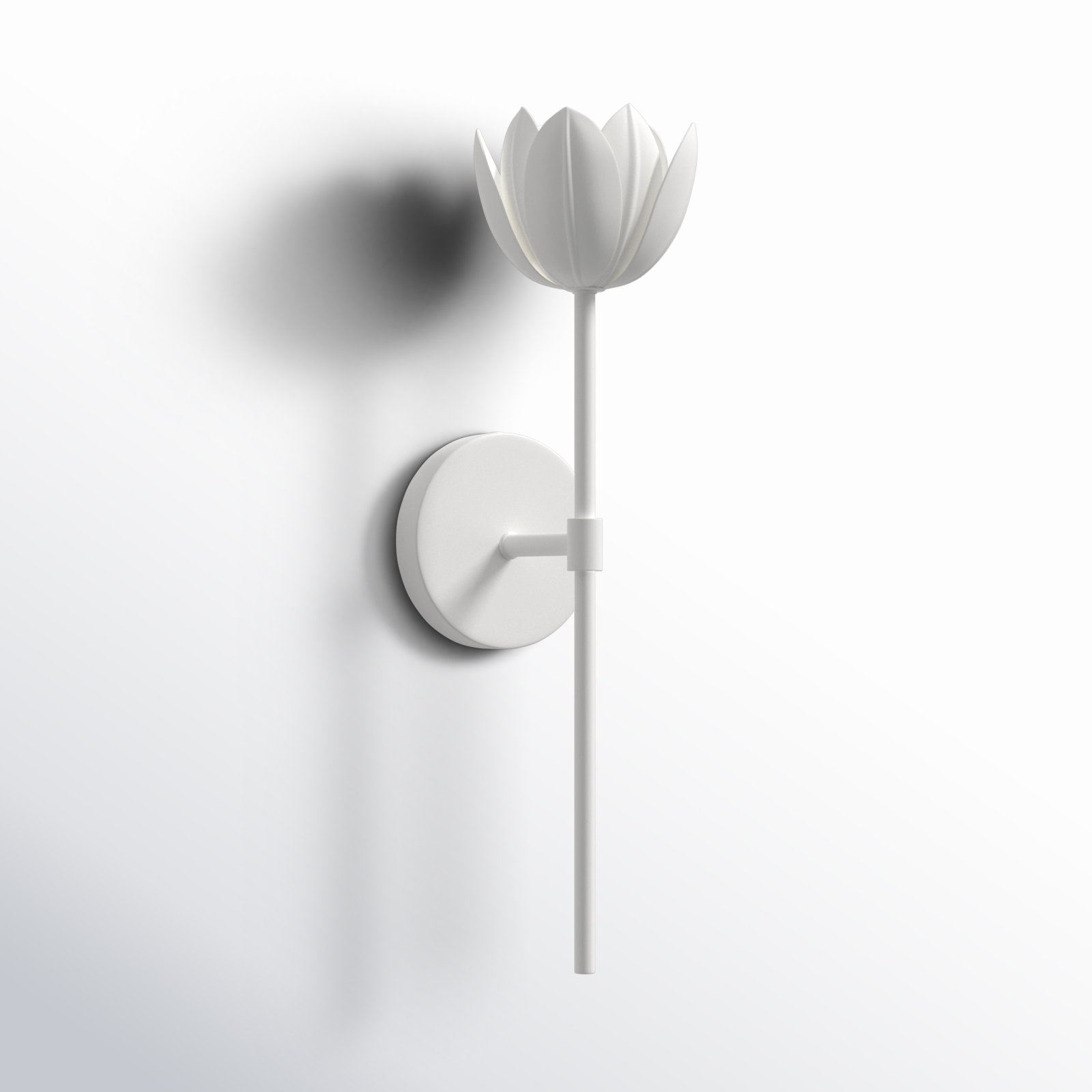 Dario Single Light Dimmable Armed Sconce, White