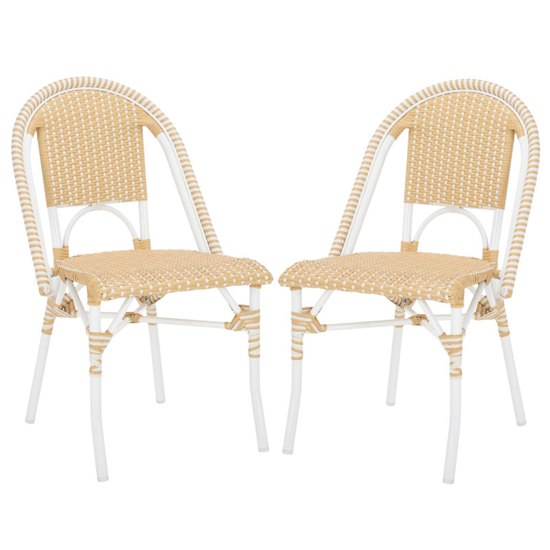 Torino Outdoor Dining Side Chair, Natural Wash/White