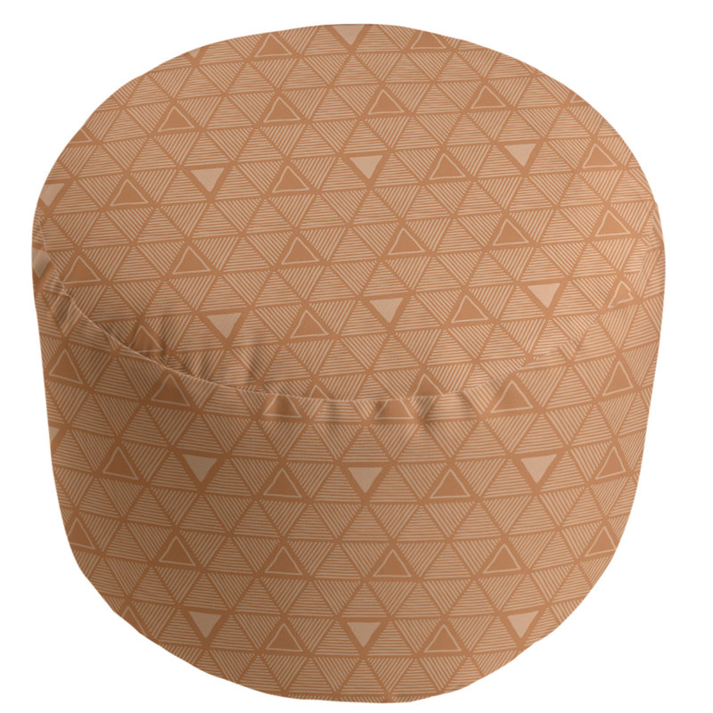 Upholstered Pouf, Medium Orange