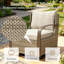Ensemble de conversation 5 pièces avec chaises basses, ensemble de conversation avec patio et table basse, 4 chaises pivotantes en osier -1040478538