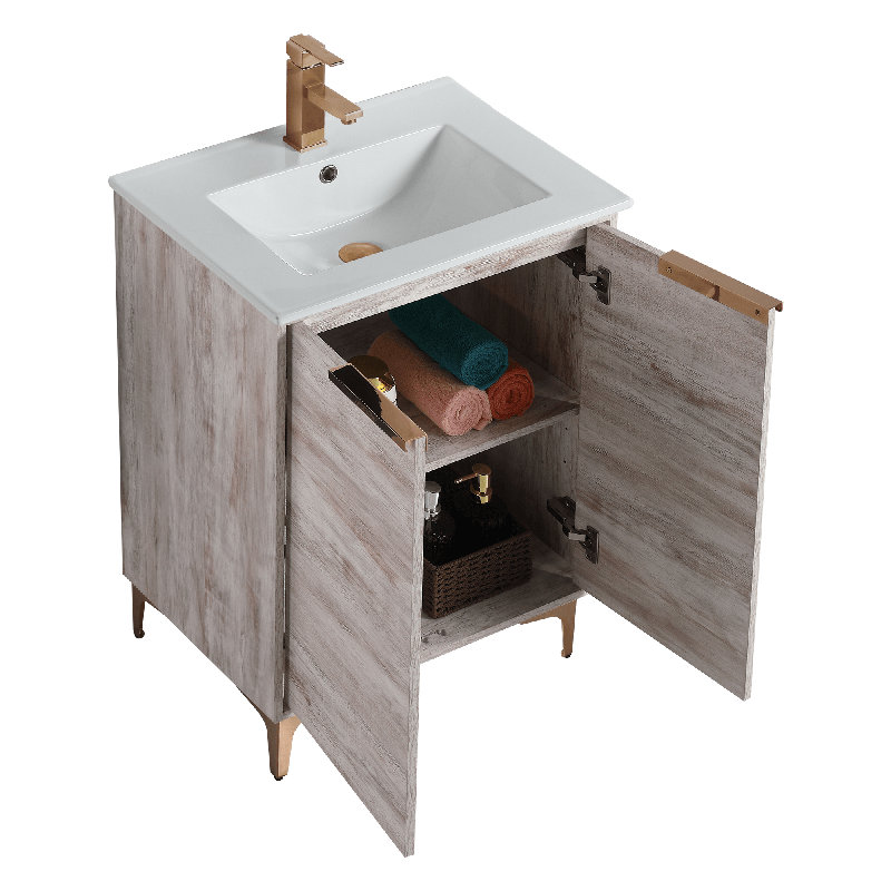 Ensemble de meuble-lavabo simple 24 po Kawamoto, Or mat
