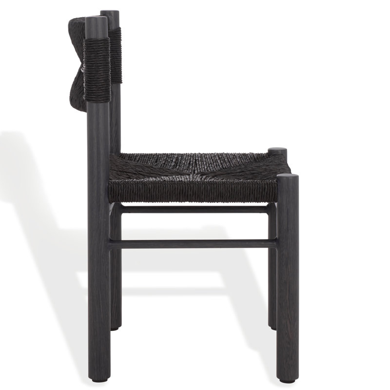 Romona Rattan Weaving Outdoor Dining Chair, Black